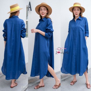 Lm14#มี5สี#เดรสลินิน100%#เดรสลินิน#เสื้อตัวยาว#เสื้อคลุม