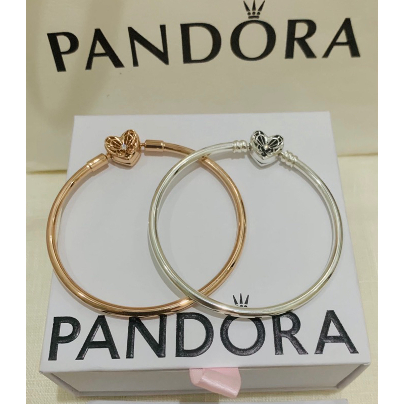 [พร้อมส่ง แท้100%] Pandora limited heart & butterfly bangle size21