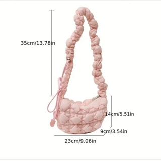 Stylish Cloud Ruched Crossbody Bag with Love Heart Shaped Purse (**หิ้วจากญี่ปุ่นส่งวันที่ 21 Aug 23)