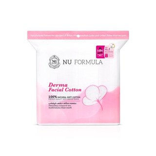 ✨ห่อใหญ่✨Nu Formula Derma Facial Cotton 200 แผ่น สำลีเช็ดหน้า นู ฟอร์มูล่า เนื้อนุ่ม ไม่บาดผิว ถนอมผิวหน้า (สำลีไร้ขอบ)