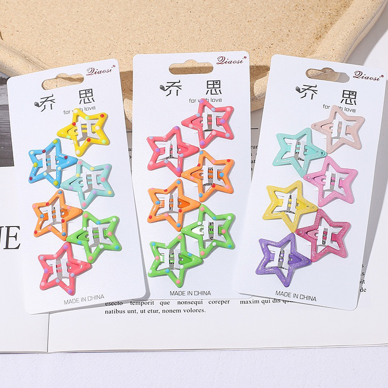 Cute 163 กิ๊บติดผม กิ๊บแป๊กดาว Y2K 6 ชิ้น/แผง