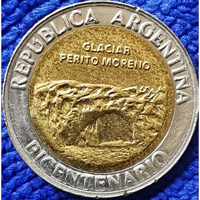 เหรียญ​อาร์เจน​ติ​น่า​ Argentina, 1 Peso, (ที่ระลึก​วันชาติ200ปี), ใช้แล้ว, #​3014