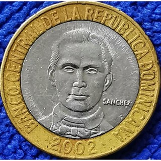 เหรียญ​โดมินิกัน​ Dominican, 5​ Pesos, ใช้แล้ว, #​3015T