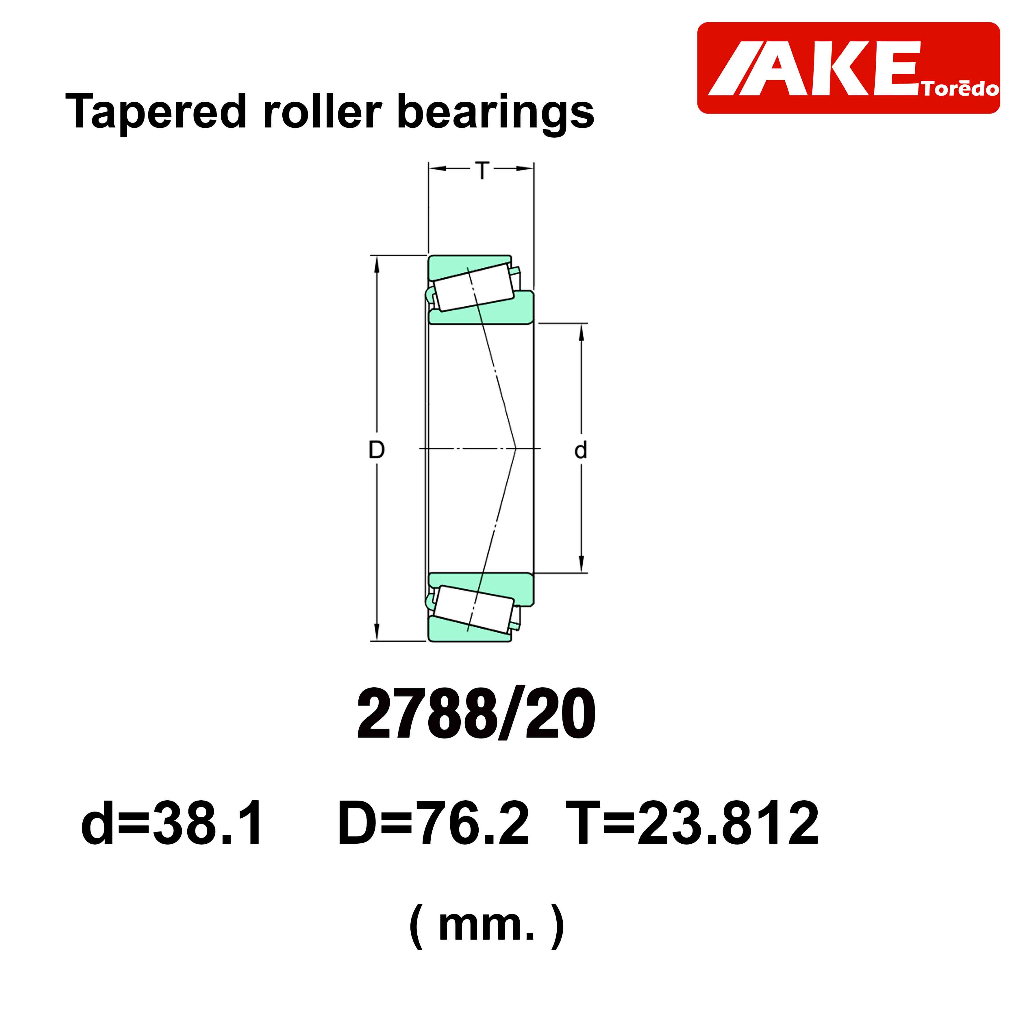 25580/20 , 2788/20 , 3780/20 , 3984/20 , 3379/20 , 15578/20 , 387/382 ตลับลูกปืนเม็ดเรียว TAPERED ROLLER BEARING - รูปที่ 2