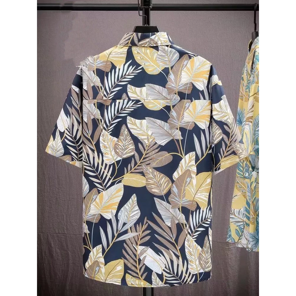 เสื้อฮาวายชาย แขนสั้น ลายดอก ผ้านิ่ม สไตล์เกาหลี thumbnail 8