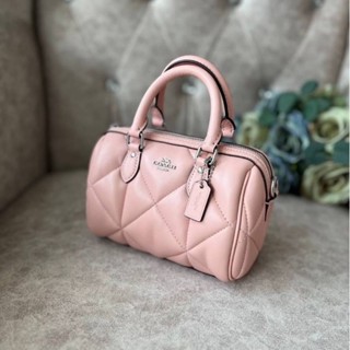 💓👜ทรงหมอนรุ่นใหม่ล่าสุดสีดำ Coach Rowan Satchel With Puffy Diamond Quilting