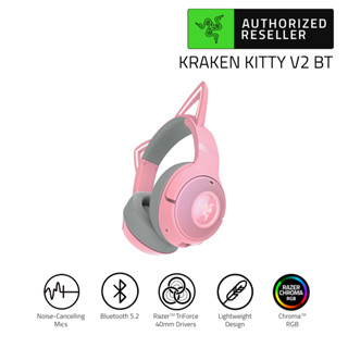 Razer Kraken Kitty V2 BT Wireless Bluetooth RGB Headset with Kitty Ears (หูฟังเกมมิ่ง)