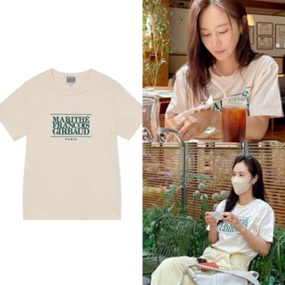 **พร้อมส่ง Light beige NAVY S*🇰🇷 marithe francois girbaud W classic logo tee