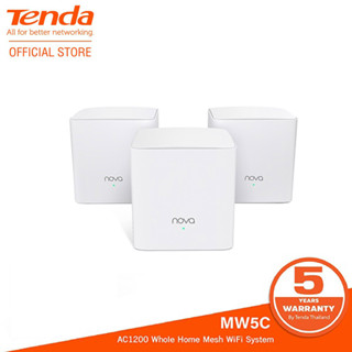 Tenda Mesh Nova MW12 (3-pack) AC2100 Mesh Tri-Band WiFi Router 1กล่องมี 3 เครื่อง รองรับ อุปกรณ์สุงสุ