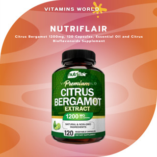 NutriFlair Citrus Bergamot 1200mg, 120 Capsules, Essential Oil and Citrus Bioflavonoids Supplement(V.87)