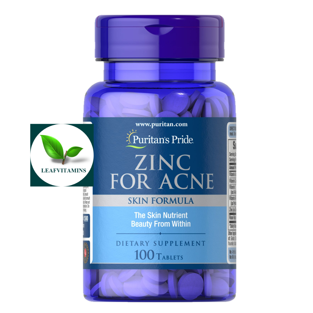 Puritan's Pride Zinc for Acne / 100 Tablets(ซิงค์)