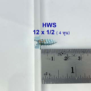 สกรูเกลียวปล่อยหัวผ่าติดแหวน HWS #12x1/2 (บรรจุ 100 ตัว)