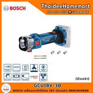 BOSCH เครื่องเจาะฝ้าไร้สาย 18V GCU18V-30 (ตัวเปล่า) 06019K8000 รับประกันศูนย์ 1 ปี