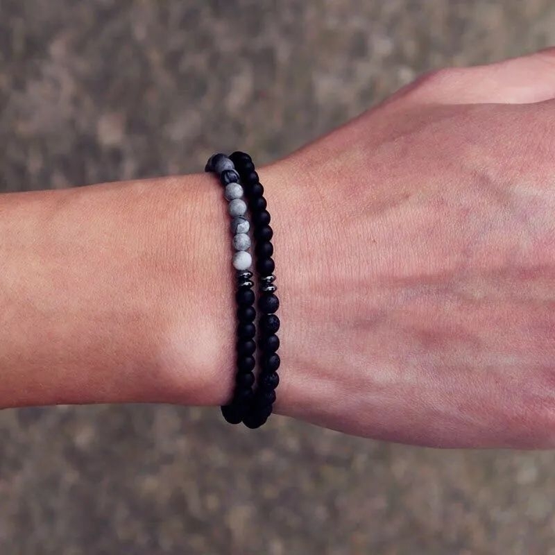 กำไลหินแท้มินิมอล Minimal Stone Bracelet | สวย เรียบ เท่ ใส่ได้ทุกลุค | หินนำโชค เสริมพลัง สายแฟ สายมู สายใจนิ่ง