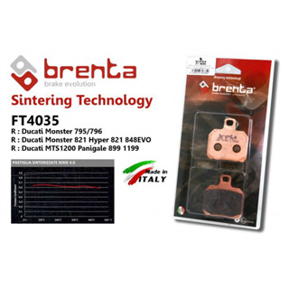 BRENTA ผ้าเบรคตัว SINTER สำหรับปั้ม ปักข้าง / ด้วง ราคาพิเศษ  ผ้าเบรคหลัง Brenta SINTERED M796/821, HYPER821, MTS1200