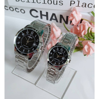 นาฬิกา Casio Set คู่รัก รุ่น MTP-V004D และ LTP-V004D สายแสตนเลส -ของแท้ 100% รับประกันสินค้า 1 ปีเต็ม