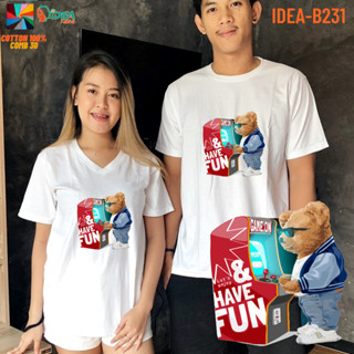 เสื้อยืดลายหมี เสื้อหมี 21 Cotton Comb 30 พรีเมี่ยม แบรนด์ IDEA T-SHIRTS