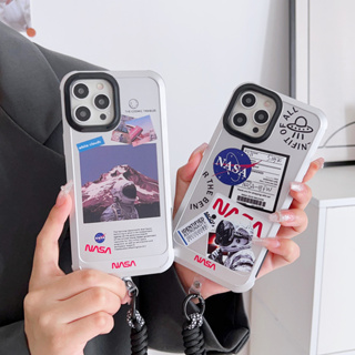 เ🎁ส่งของขวัญ🎁คสไอโฟนกันกระแทก นักบินอวกาศ เคสไอโฟน 14Pro max astronaut เคส for iPhone 14 13 12 11 12Pro 13Pro max case