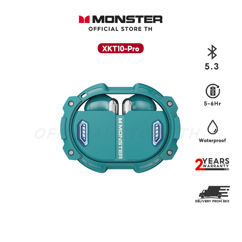 flash sale !! Monster XKT10 PRO ชุดหูฟังสเตอริโอ บลูทูธ ความจุเยอะ HD คุณภาพเสียง บลูทูธ 5.3