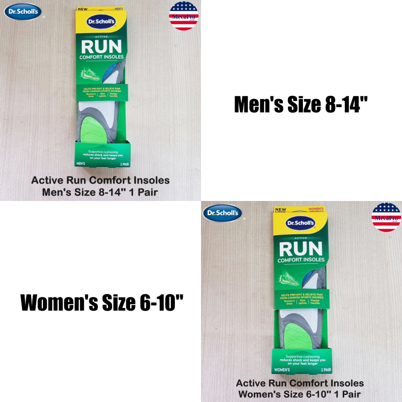 Dr.Scholl's® Athletic Series Running Insoles Shock Reduction 1 Pair แผ่นรอง รองเท้า สำหรับรองเท้ากีฬาวิ่ง