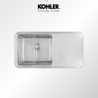 KOHLER Prologue single-bowl with drainboard self-rimming kitchen sink อ่างล้างจานสเตนเลส มีที่พัก รุ่นโปรล็อก K-3592X-S-NA