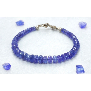 AAA++ Natural Tanzanite 3-5 mm Bracelet Rondelle Beads Faceted Micro-cutting Beads Bracelet Birthday gift Party wear