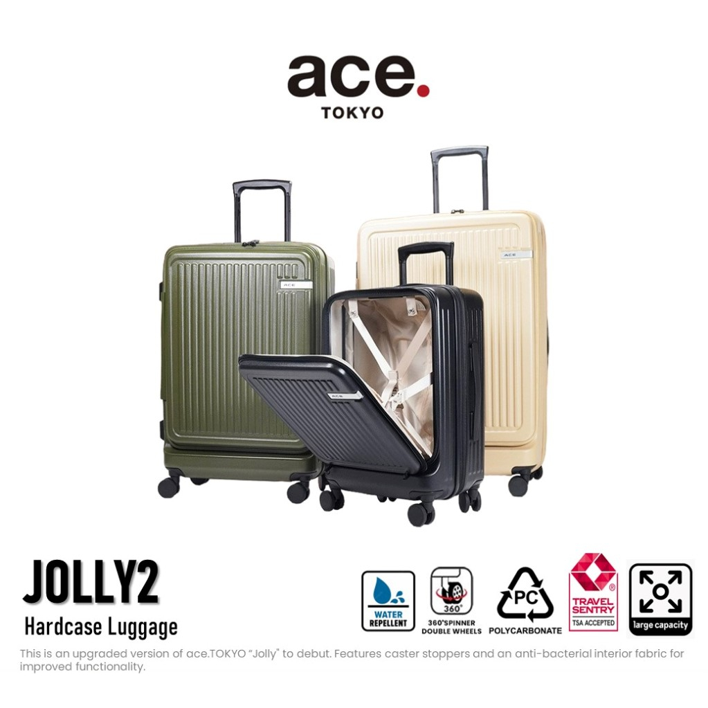 ace. Jolly2 Hardcase Luggage กระเป๋าเดินทาง ล้อลาก จากประเทศญี่ปุ่น รับประกัน 5 ปี