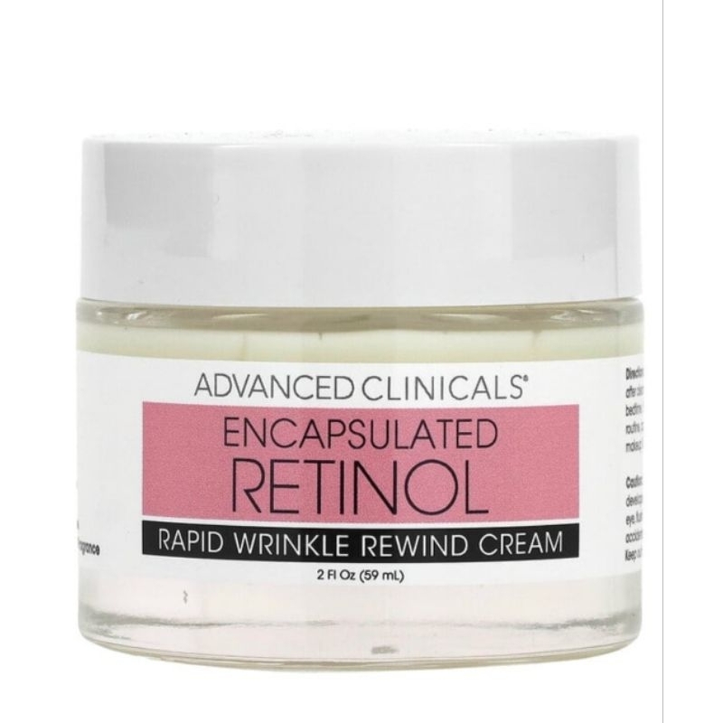 Advanced Clinicals Encapsulated Retinol,Rapid Wrinkle Rewind Cream, Fragrance Free, (59 ml) สินค้านำเข้าจากอเมริกา