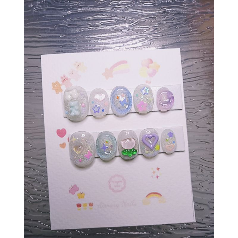 เล็บเจลโฮโลแกรมสีขาว