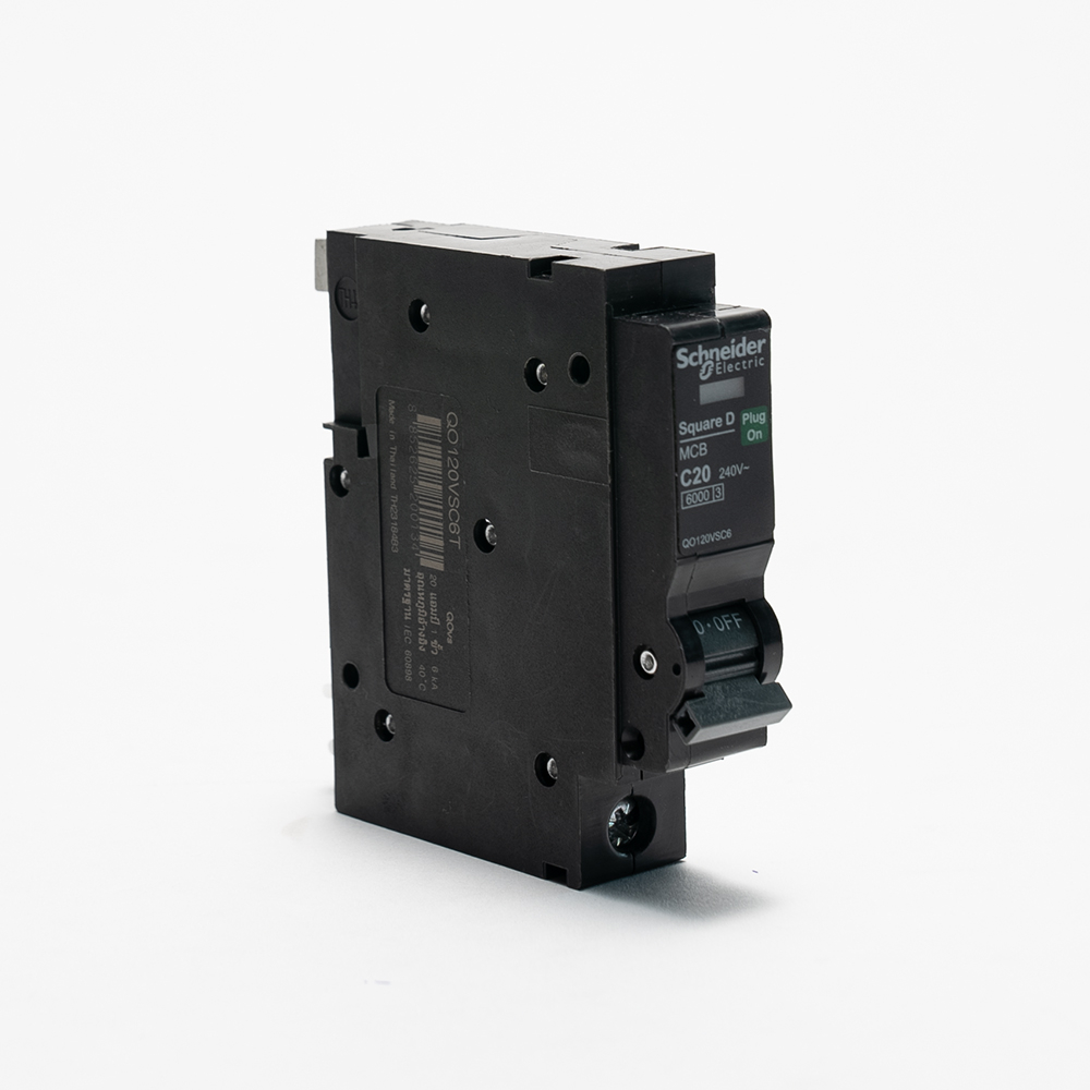 เบรกเกอร์เซอร์กิต[ Schneider ]ลูกย่อย สำหรับตู้คอนซูเมอร์ รุ่น QOvs ชนิด Plug no [ C20 ] 20A / [ C32