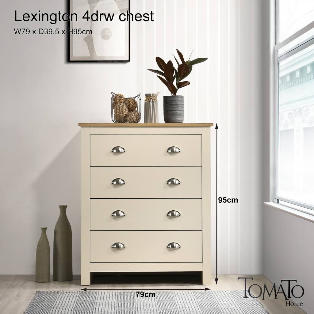 Tomato Home ตู้ลิ้นชัก Lexington 4drw chest กว้าง79ซม ตู้ลิ้นชักไม้ | เก็บของได้เยอะ กะทัดรัด