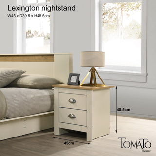 Tomato Home โต๊ะข้างเตียง Lexington 2drw bedside table กว้าง45ซม | nightstand ตู้ข้างเตียง | ดีไซน์ดูดีสวยหรูเกินราคา