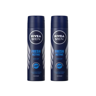 NIVEA MEN Fresh Active Body Spray นีเวีย เฟรช แอกทีฟ บอดี้ สเปรย์ สเปรย์ระงับกลิ่นกาย 150ml.(2กระป๋อง)