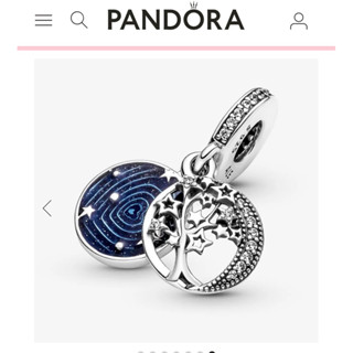 Pandora double dangle tree &amp; galaxy moon charm แท้100%