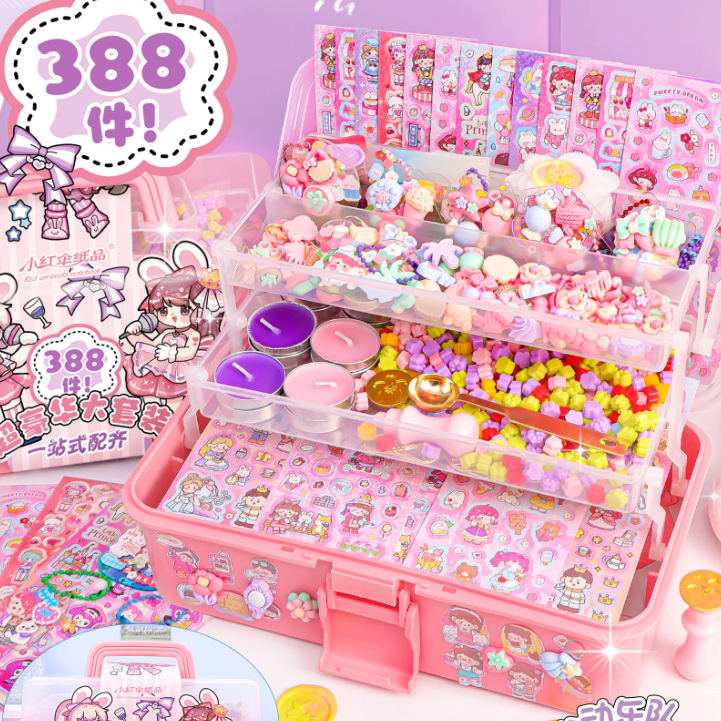 พร้อมส่งในไทย🌸 ชุดทำพวงกุญแจ 108/268/388 ชิ้น DIY ของเล่นเด็ก สําหรับตกแต่ง พวงกุญแจ สติ๊กเกอร์ งานฝีมือ ชุดจี้พวงกุญแจ