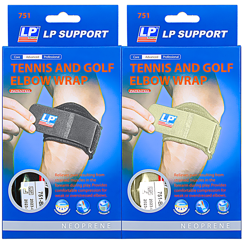 [ของแท้ 100%] LP SUPPORT 751 ที่รัดข้อศอก ซัพพอร์ทศอก พยุง รัด กล้ามเนื้อ บาดเจ็บ TENNIS AND GOLF ELBOW WRAP