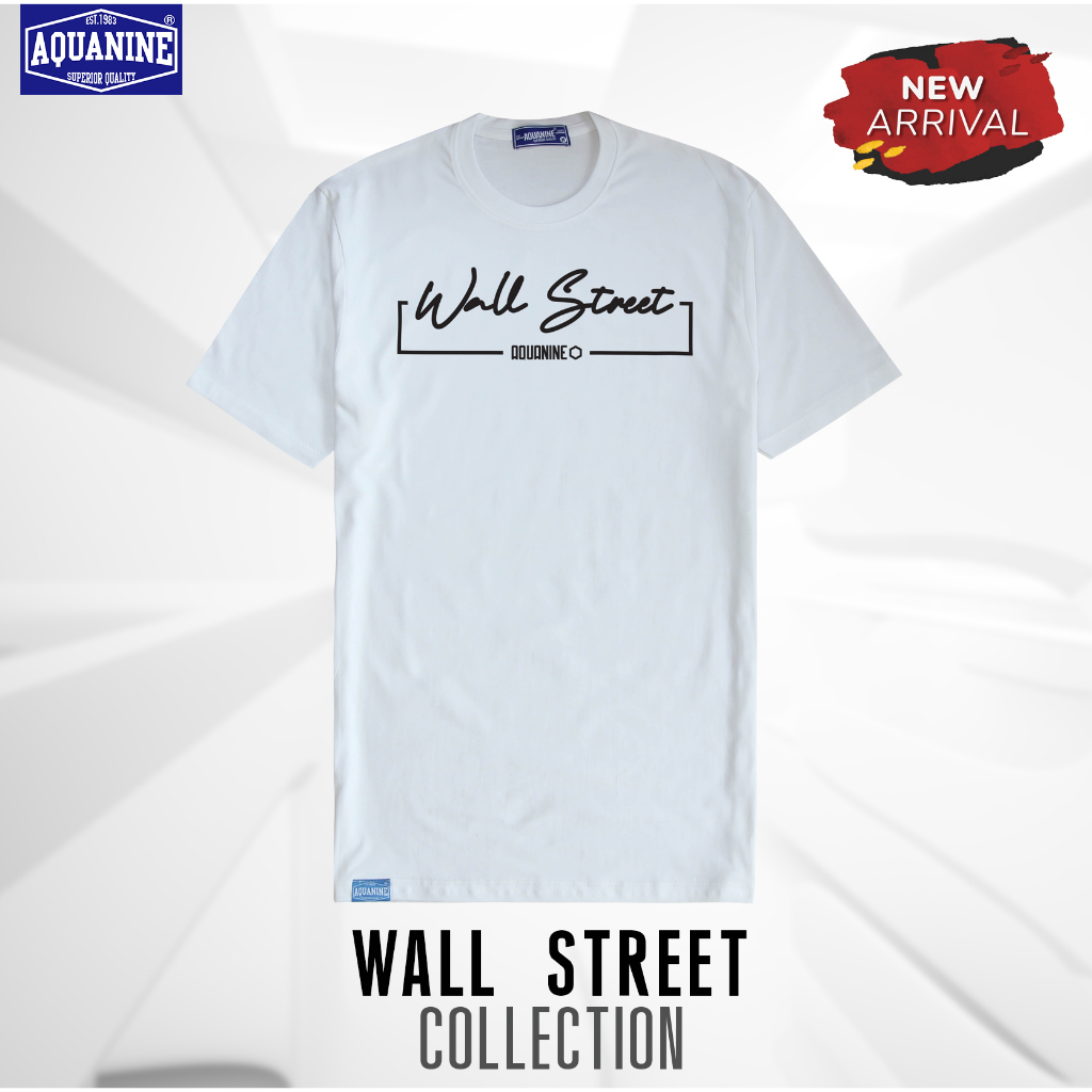 AQUANINE เสื้อยืดผู้ชาย เสื้อยืดผู้หญิง รุ่น WALL STREET มินิมอล สตรีท ลิขสิทธิ์แท้