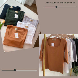 พร้อมส่ง!!🌈 CN29 เสื้อคอเหลี่ยมแขนศอก คอตตอนซูพรีม นุ่มฟูใส่บาย แบรนด์ชนี 250฿