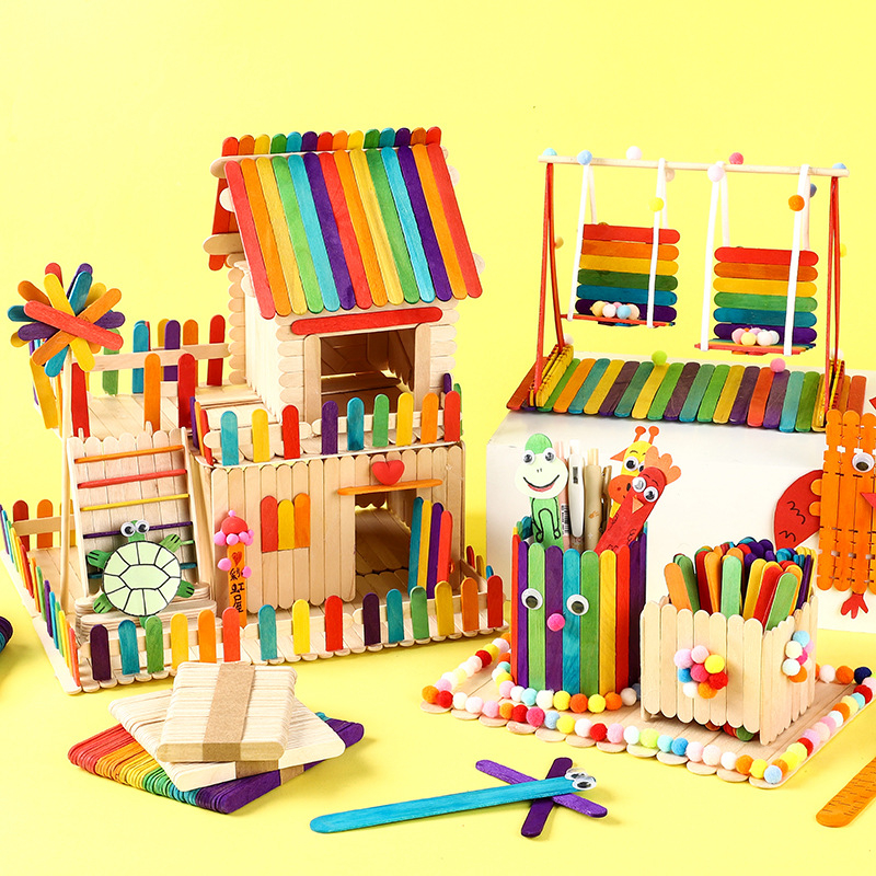 ไม้ไอติม DIY ไม้ไอติมหลายขนาดสำหรับทำสิ่งประดิษฐ์ จำนวน 50 ชิ้น