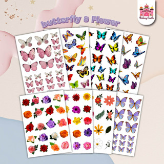 แผ่นเวเฟอร์ตกแต่งเค้ก Wafer Sheet Butterfly ลายผีเสื้อ สีสวย ไม่ทึบ คมชัด งานเกรดA