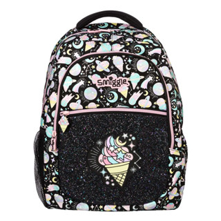 🎒Smiggle Backpacks กระเป๋าเป้ 🎒สมิกเกอร์ ขนาด 16 นิ้ว ลาย ไอติมดำ พร้อมส่งในไทย 🛻