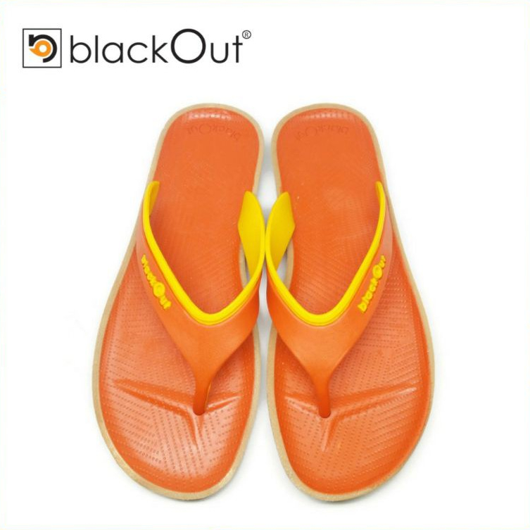 BlackOut รองเท้าแตะ แบล็คเอ้าท์ กันลื่น หลากไตล์ รุ่นเซน - พื้นสีส้ม หูรองเท้าสีส้ม