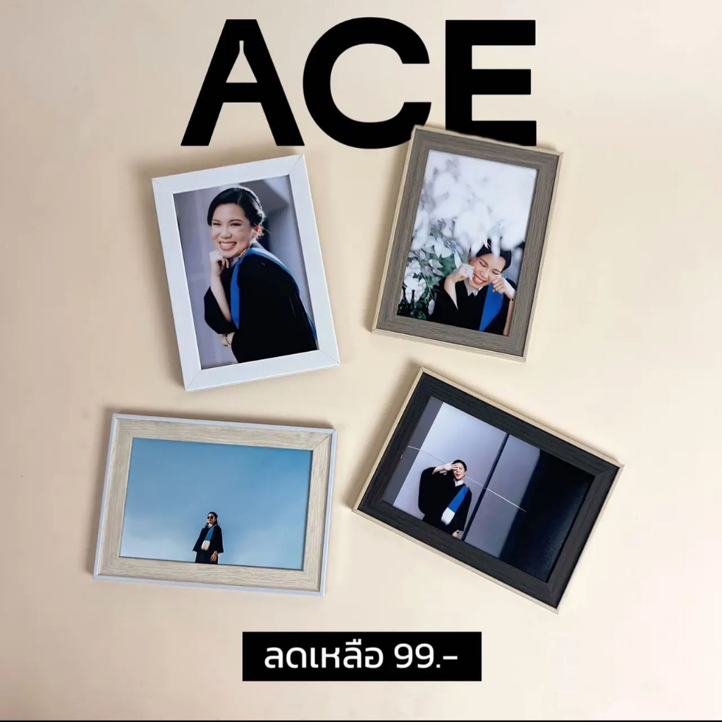 (ส่งของภายใน 24 ชม)กรอบรูปมินิมอล ไม้2สี ขนาดรูป 6*4 ของขวัญรับปริญญา ของขวัญให้แฟน ของขวัญวันเกิด