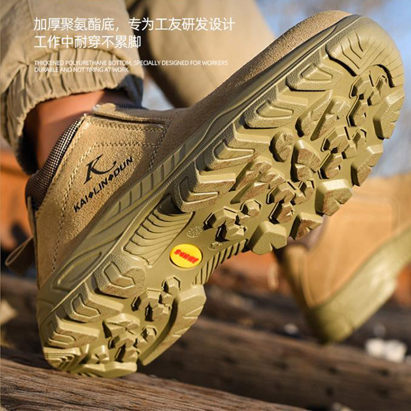 MVP🪓🪓 รองเท้าเซฟตี้ หนังแท้ หัวเหล็ก ระบายอากาศดี พื้นยางกันลื่น หัวเหล็ก พื้นเสริมแผ่นเหล็ก Safety Shoes - รูปที่ 6