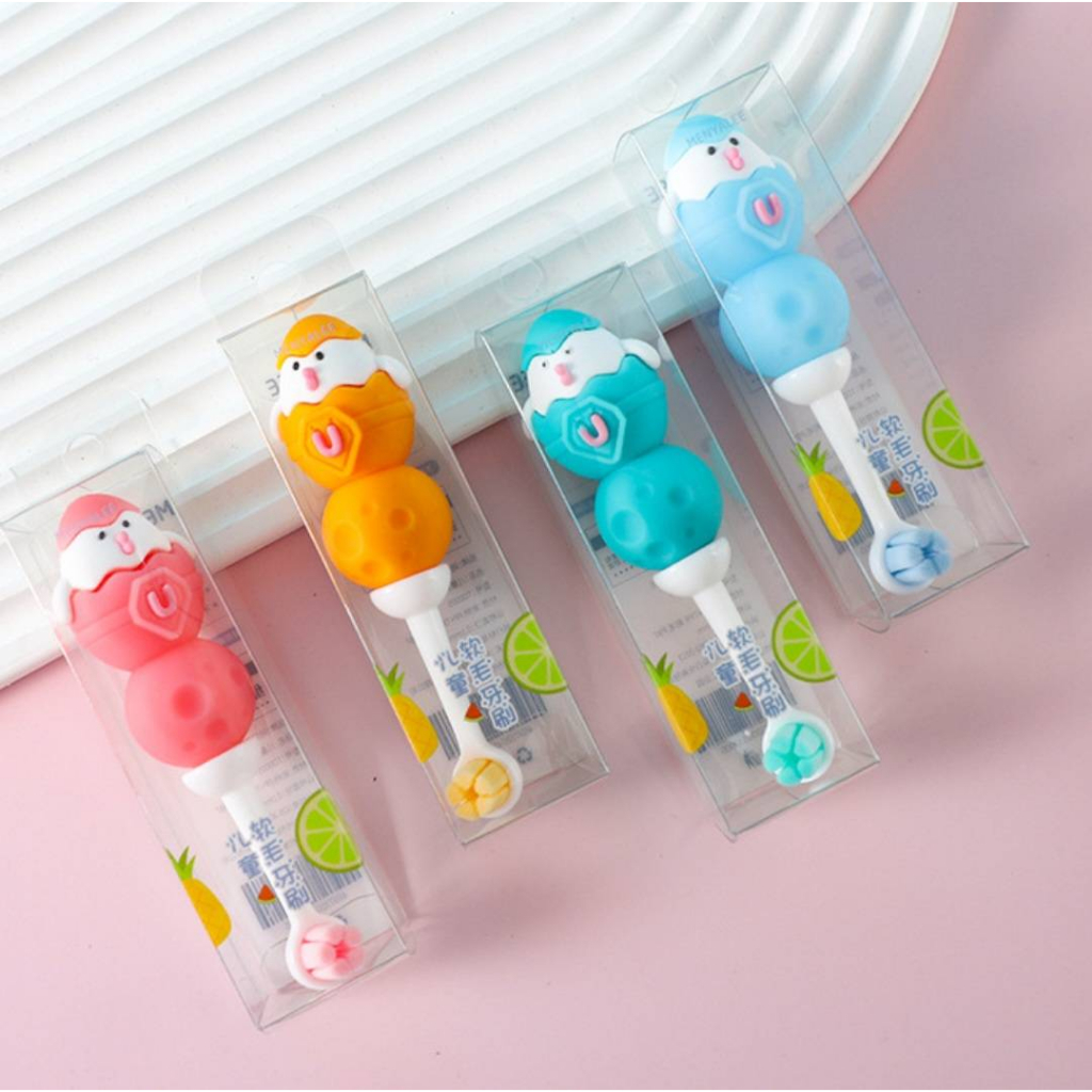 แปรงสีฟันเด็ก ลายการ์ตูนน่ารัก 3เดือนถึง 5ปี ขนนุ่มพิเศษด้ามจับถนัดมือ