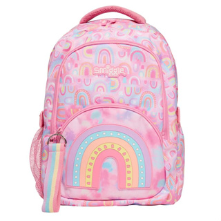 🎒Smiggle Backpacks กระเป๋าเป้ 🎒สมิกเกอร์ ขนาด 16 นิ้ว ลาย รุ้งชมพู พร้อมส่งในไทย 🛻