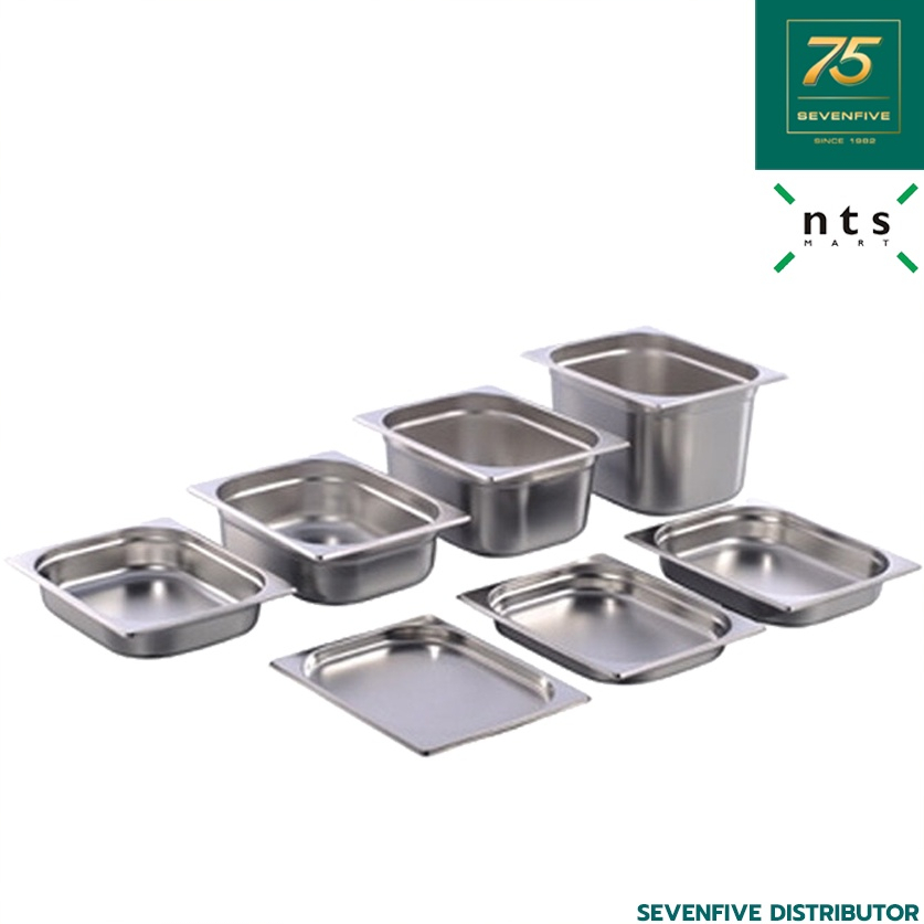 ถาดสแตนเลสหลุมใส่อาหาร NTS GN PAN ถาดอุ่นอาหาร อ่างอุ่นอาหาร ถาดสแตนเลส GN1/2 (กว้าง325 x ยาว265 มม.) NTS1-GN12
