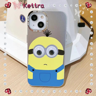 💜Kettra💜การ์ตูน ลูกน้อง สีเงิน น่ารัก iPhone 11 14 pro max ป้องกันการหล่น ขอบเต็ม เส้นขอบโปร่งใส case for iPhone 12 13