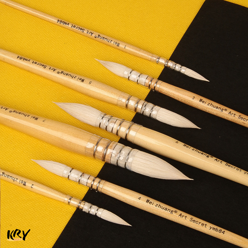 Weizhuang พู่กัน MOP ขนแพะ YMB84 สำหรับงานสีน้ำ สีโปสเตอร์