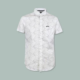 Hybrid Shirt Men ไฮบริดเสื้อเชิ๊ตผู้ชายแขนสั้น สีขาว(White)MSS-418-WH/BL